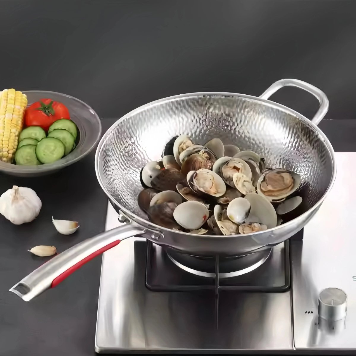 Panvion | Edelstahl Wok Pfanne Induktion mit Rundem Boden 0
