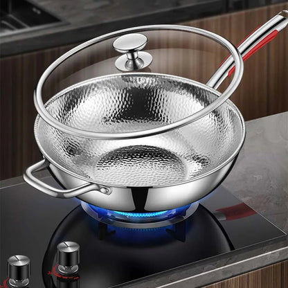 Panvion | Edelstahl Wok Pfanne Induktion mit Rundem Boden 1