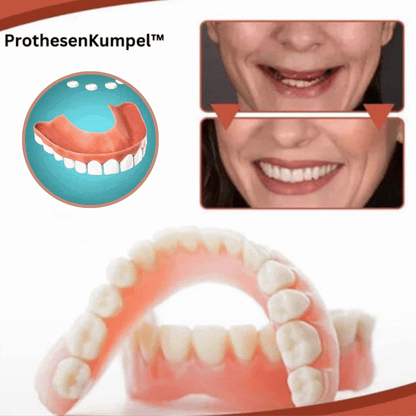 Plavora | Set de prótesis dentales de silicona para la mandíbula superior e inferior, reutilizable