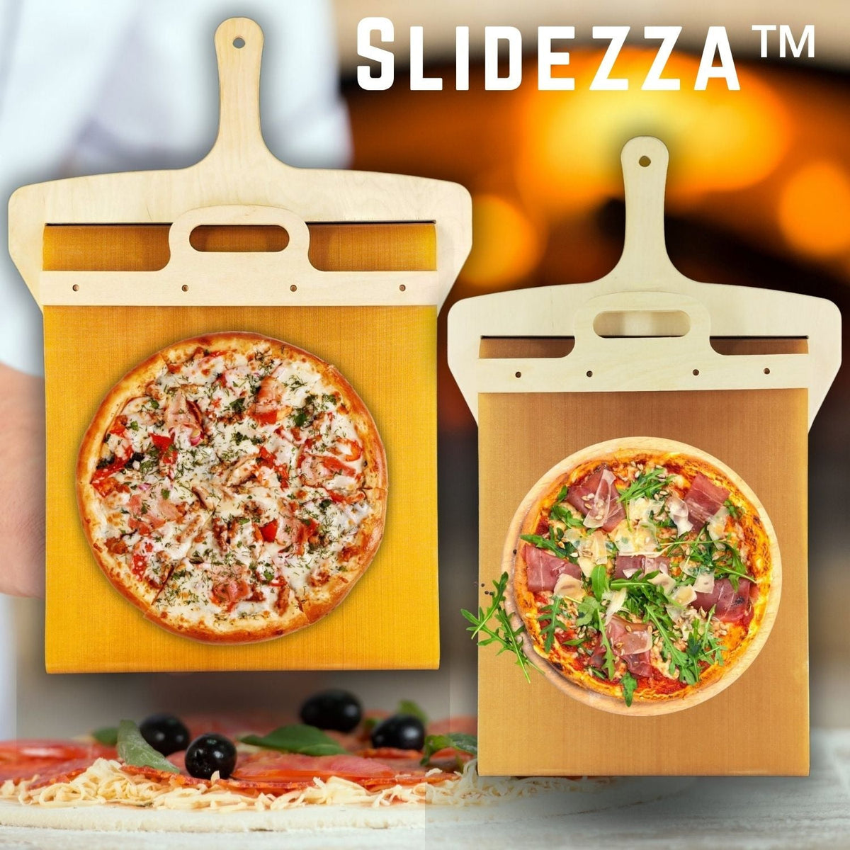 Pizzolo | Pala para pizza con mecanismo deslizante de PP apto para uso alimentario
