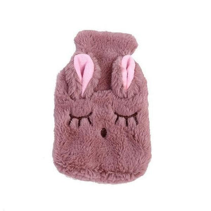 Bunnela | Borsa dell'acqua calda da 350 ml con copertura rimovibile e lavabile in pile a forma di coniglietto