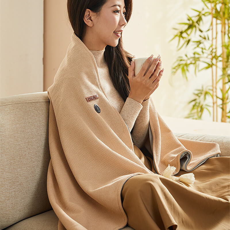Umhalo | Coperta riscaldante portatile dal design a scialle con 3 livelli di calore, lavabile