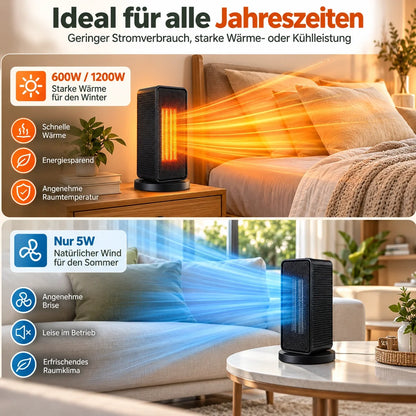 Calorvo | Termoventilatore in ceramica con diffusione del calore a 360° e protezione contro il surriscaldamento