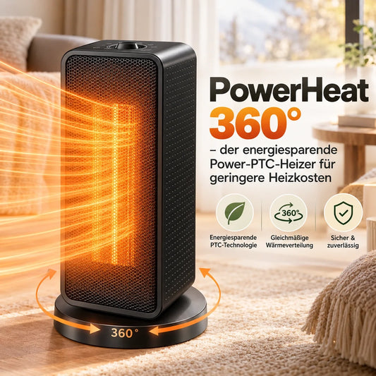 Calorvo | Ceramic Fan Heater with 360° Heat and Overheat Protection