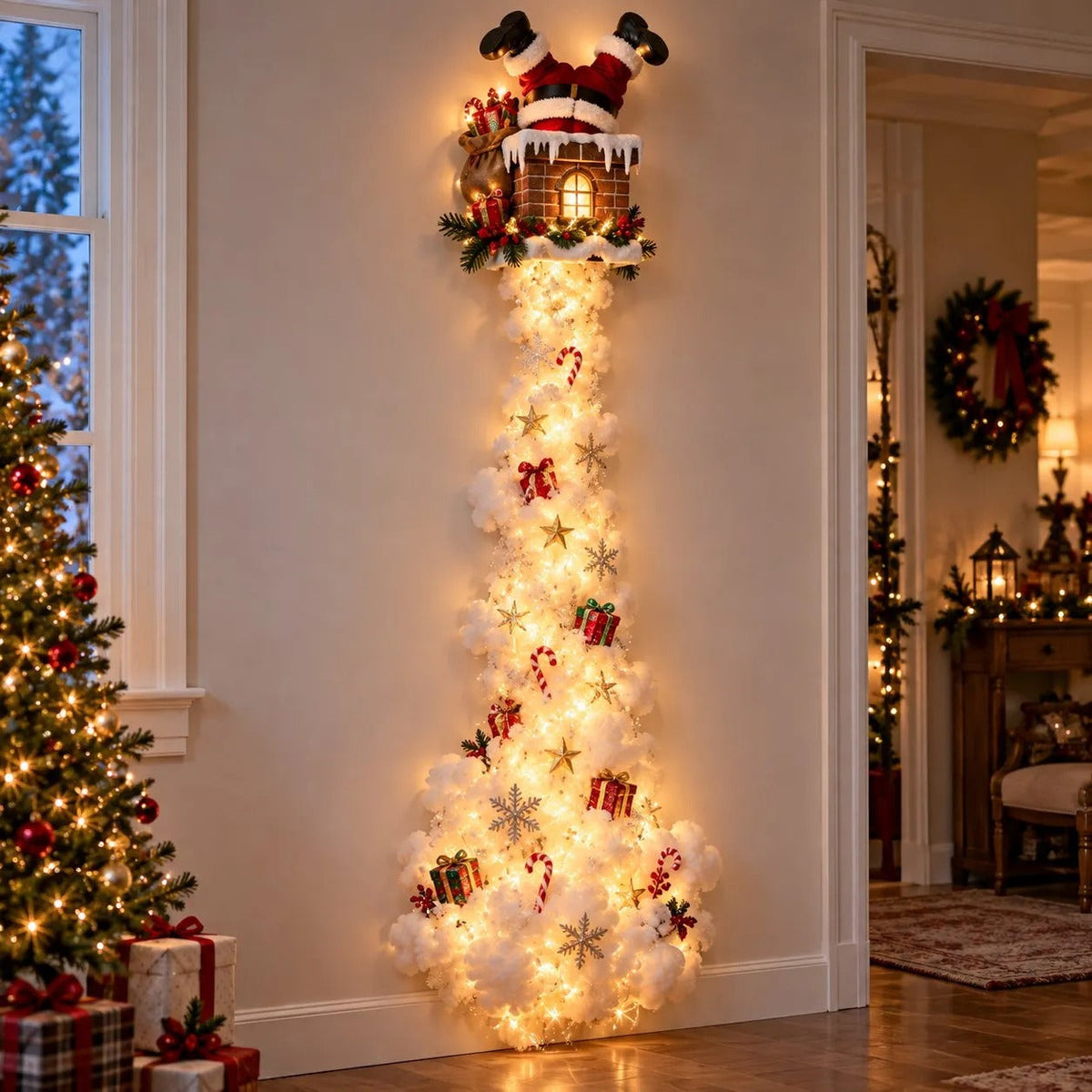 Starvela | Decorazione natalizia luminosa da parete con scia luminosa, 5 motivi