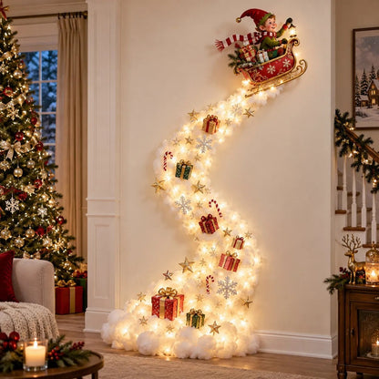 Starvela | Decorazione natalizia luminosa da parete con scia luminosa, 5 motivi