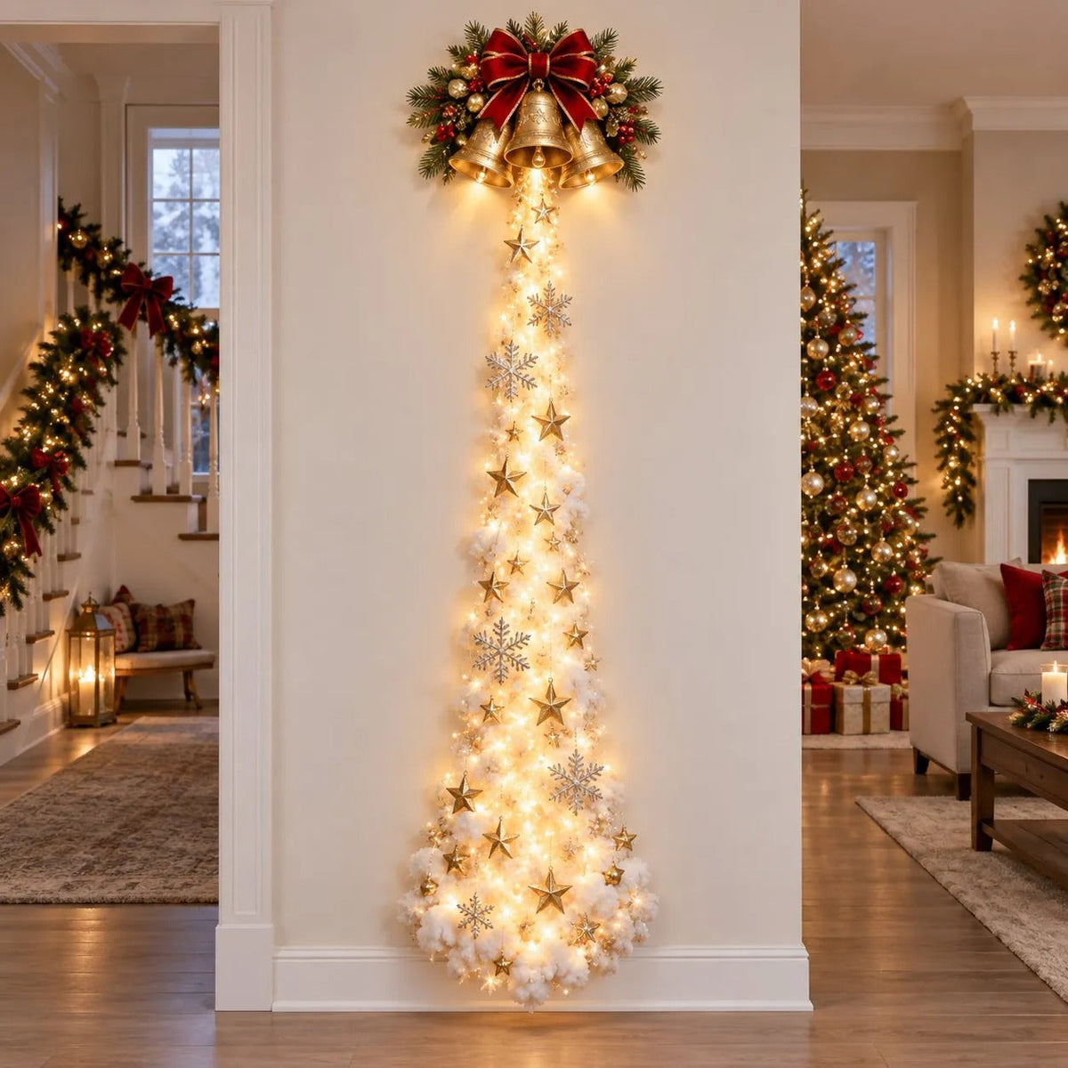 Starvela | Decorazione natalizia luminosa da parete con scia luminosa, 5 motivi