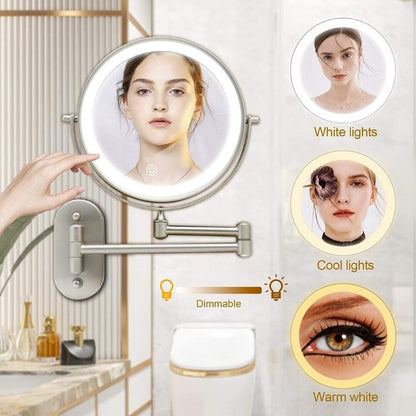 LUXMIRROR Make-up-Spiegel | Vergrößerung & Einstellbar | Deluxe Goldfinish
