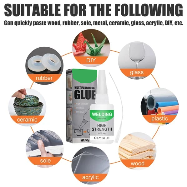 Haftora | Adhesivo universal de 50 ml para plástico, madera, cerámica y metal, transparente