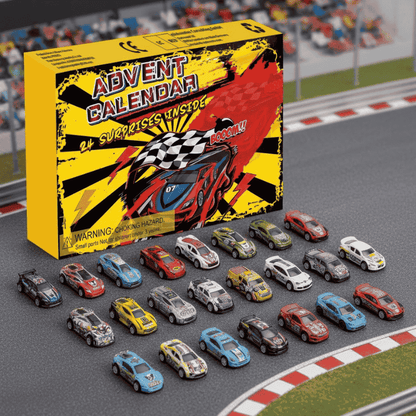 Speedcount | Adventskalender Kinder mit 24 Rennwagen und Zubehörteilen
