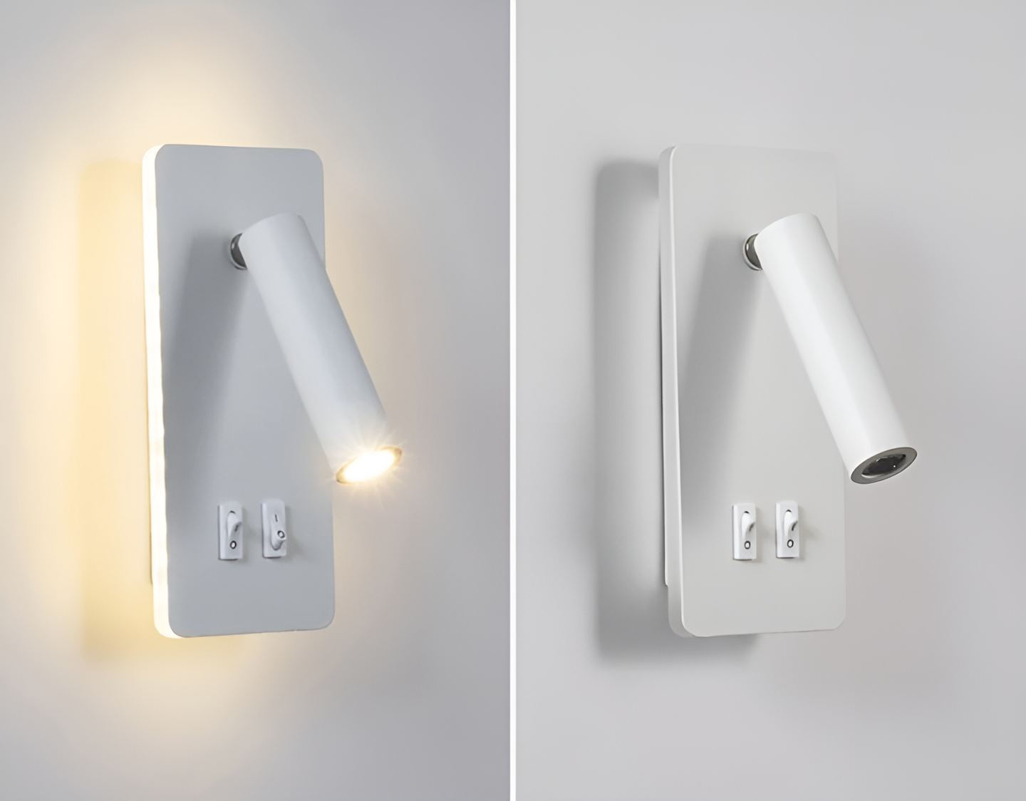 Lampada da parete cilindrica minimalista | Interruttore doppio | Luce LED in ferro
