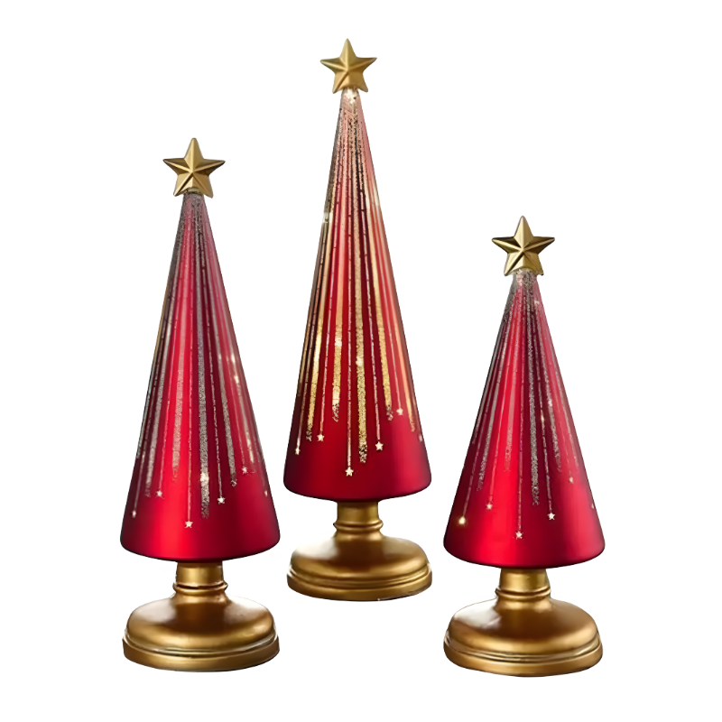 Stellira | LED Weihnachtsbaum Tischlampe mit Stern, Touch und Timer