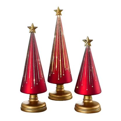 Stellira | LED Weihnachtsbaum Tischlampe mit Stern, Touch und Timer
