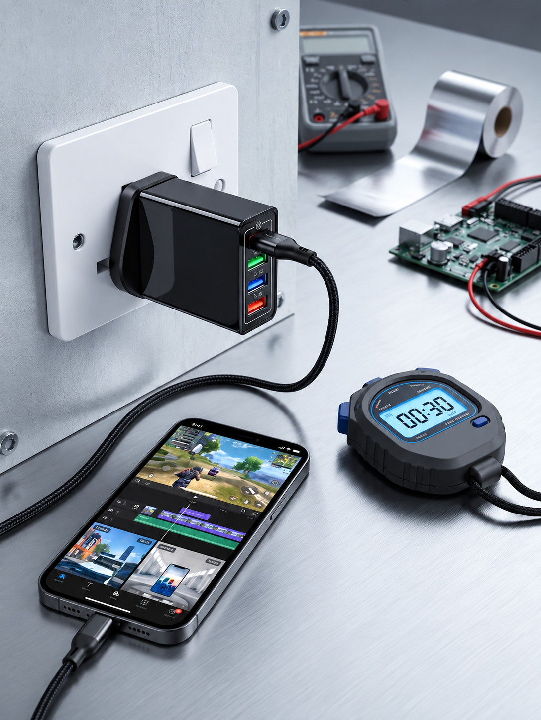 Voltaro | Cargador USB de 4 puertos con Quick Charge 3.0 y 3,1 A
