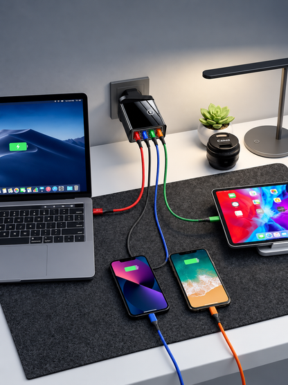 Voltaro | Cargador USB de 4 puertos con Quick Charge 3.0 y 3,1 A