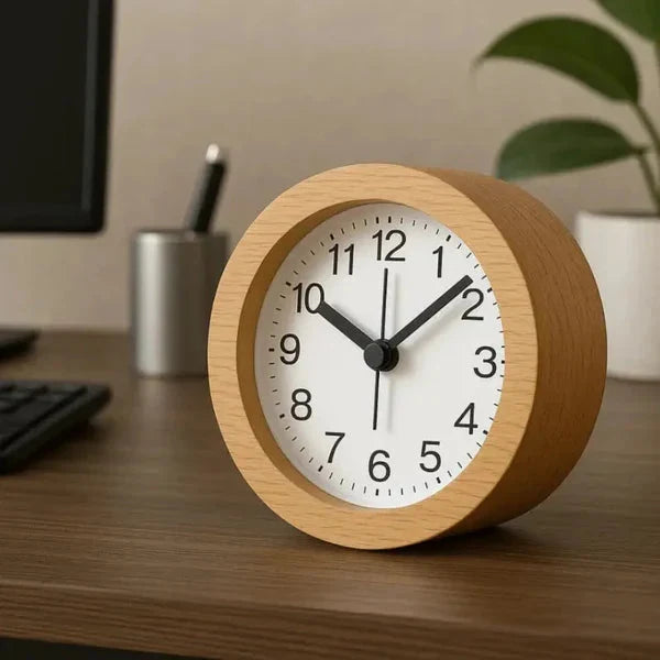 Buchwen | Lautloser Wecker aus Buchenholz mit LED-Licht und Snooze