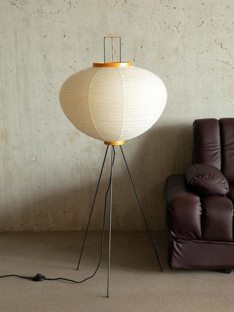 Lunora Haze | Lampadaire sculptural en papier de riz au style Japandi