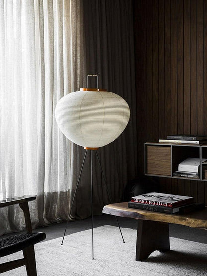 Lunora Haze | Lampadaire sculptural en papier de riz au style Japandi