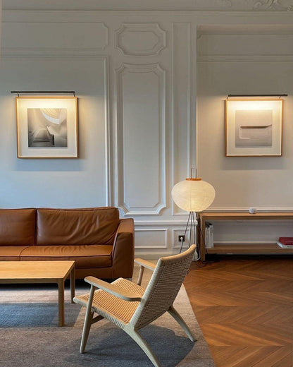 Lunora Haze | Lampadaire sculptural en papier de riz au style Japandi