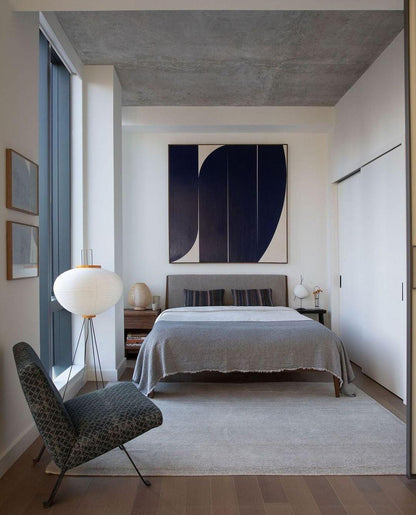 Lunora Haze | Lampadaire sculptural en papier de riz au style Japandi