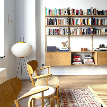 Lunora Haze | Lampadaire sculptural en papier de riz au style Japandi