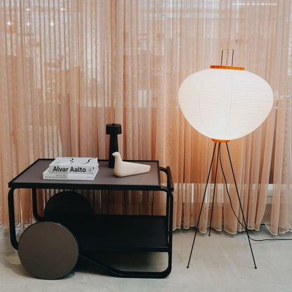 Lunora Haze | Lampadaire sculptural en papier de riz au style Japandi