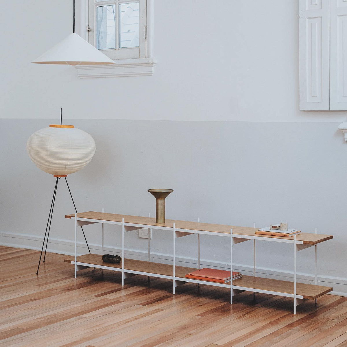 Lunora Haze | Lampadaire sculptural en papier de riz au style Japandi