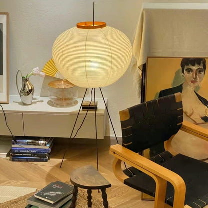 Lunora Haze | Lampadaire sculptural en papier de riz au style Japandi