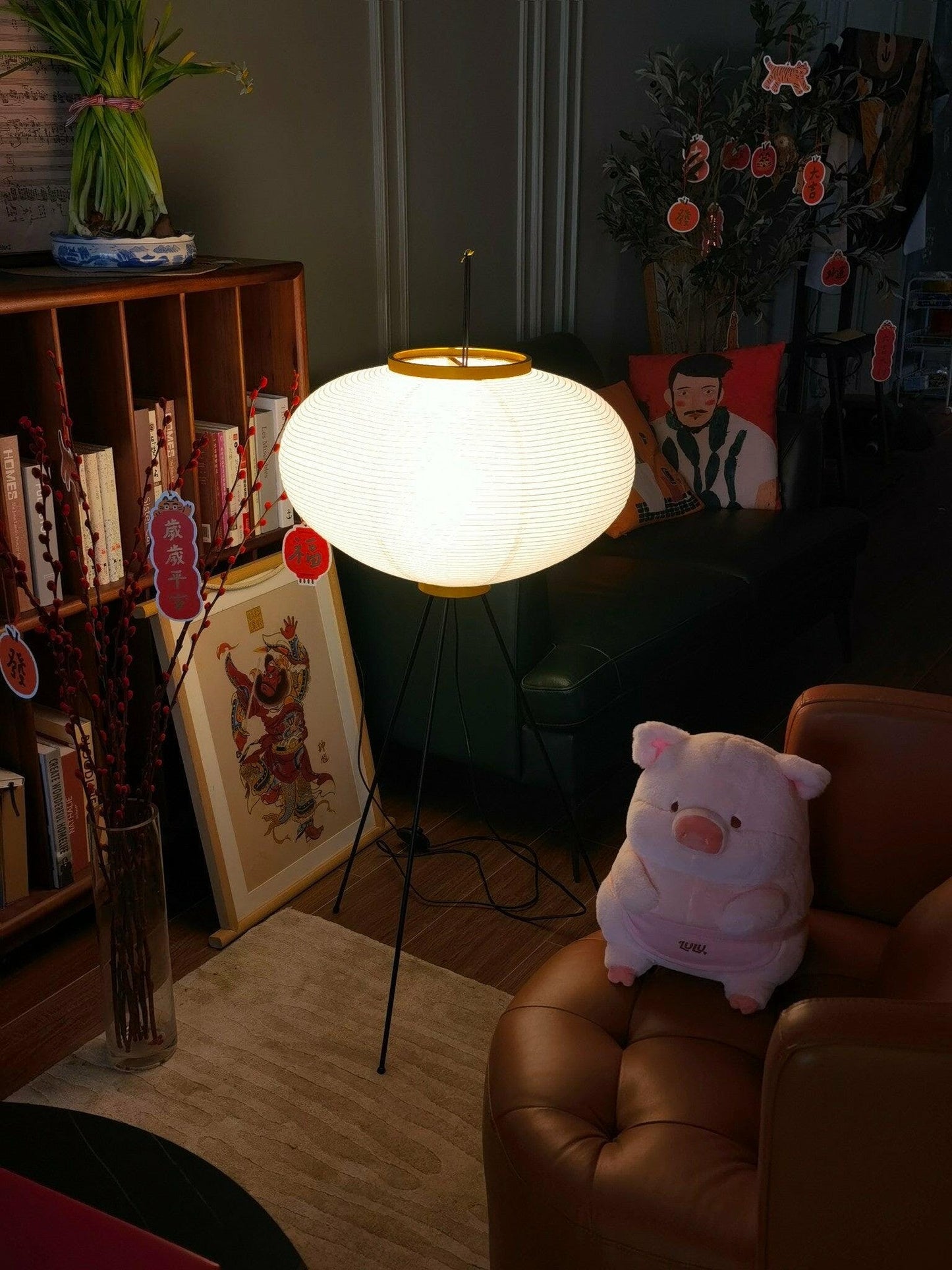 Lunora Haze | Lampadaire sculptural en papier de riz au style Japandi