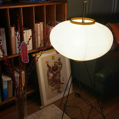 Lunora Haze | Lampadaire sculptural en papier de riz au style Japandi