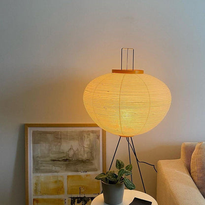 Lunora Haze | Lampadaire sculptural en papier de riz au style Japandi