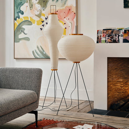Lunora Haze | Lampadaire sculptural en papier de riz au style Japandi