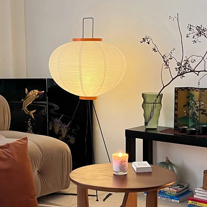 Lunora Haze | Lampadaire sculptural en papier de riz au style Japandi