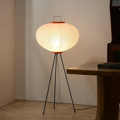 Lunora Haze | Lampadaire sculptural en papier de riz au style Japandi