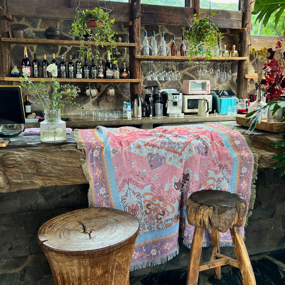 Plaid boho azteco | Motivo reversibile | Divano & Letto | Misto microfibra