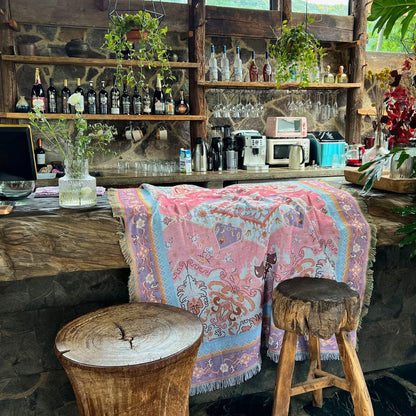Plaid boho azteco | Motivo reversibile | Divano & Letto | Misto microfibra