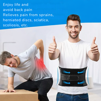 Lendavo | Soporte para la espalda con 4 varillas de aluminio y 2 correas de compresión