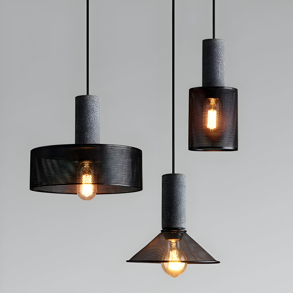 RusticLume Lampada | Lampada a sospensione industriale nera, regolabile in altezza e moderna