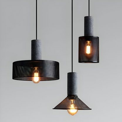 RusticLume Lampada | Lampada a sospensione industriale nera, regolabile in altezza e moderna