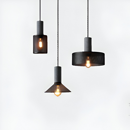 RusticLume Lampada | Lampada a sospensione industriale nera, regolabile in altezza e moderna