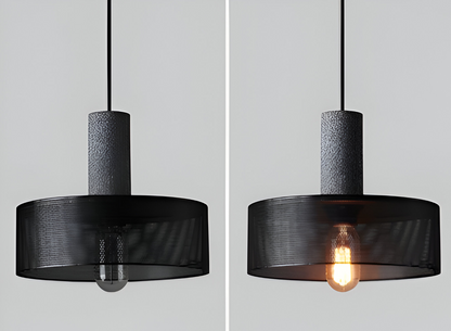 RusticLume Lampada | Lampada a sospensione industriale nera, regolabile in altezza e moderna