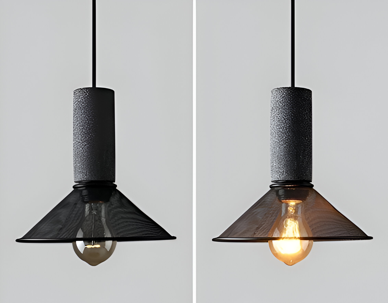 RusticLume Lampada | Lampada a sospensione industriale nera, regolabile in altezza e moderna