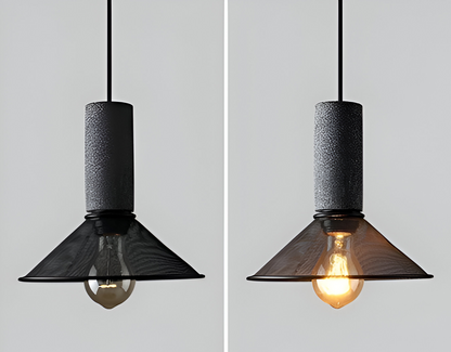 RusticLume Lampada | Lampada a sospensione industriale nera, regolabile in altezza e moderna