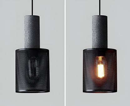 RusticLume Lampada | Lampada a sospensione industriale nera, regolabile in altezza e moderna