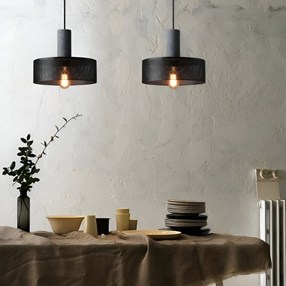 RusticLume Lampada | Lampada a sospensione industriale nera, regolabile in altezza e moderna