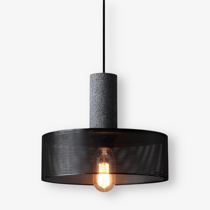RusticLume Lampada | Lampada a sospensione industriale nera, regolabile in altezza e moderna
