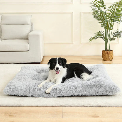Fluffy Rectangular Dog Bed | Extra Soft Plush | 100% Cotton | 3 Colors | 4 Sizes