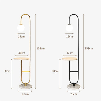 Oranthe Luno | Lampada da terra LED in stile scandinavo con tavolino integrato