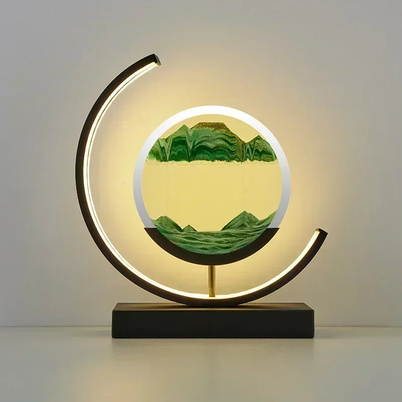 Soluna Drift | Lampada da tavolo LED con immagine di sabbia in movimento ed effetto clessidra 3D
