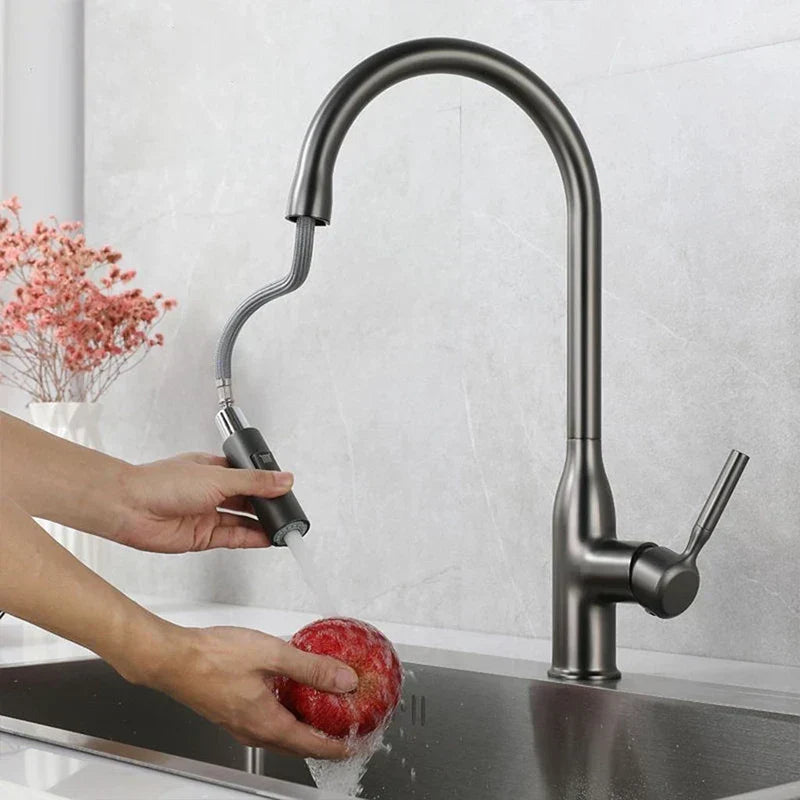 Aqualis – Moderner Ausziehbarer Küchenhahn mit Einziehbarer Handbrause